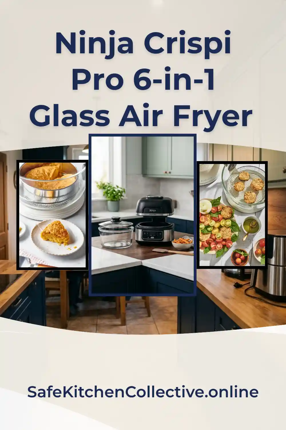 Ninja Crispi Pro modular glass air fryer system with 6-qt and 2.5-qt containers - 100% non-toxic, 450�F capability